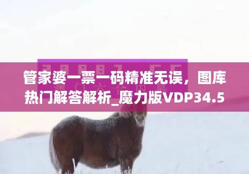 管家婆一票一码精准无误,图库热门解答解析_魔力版VDP34.53