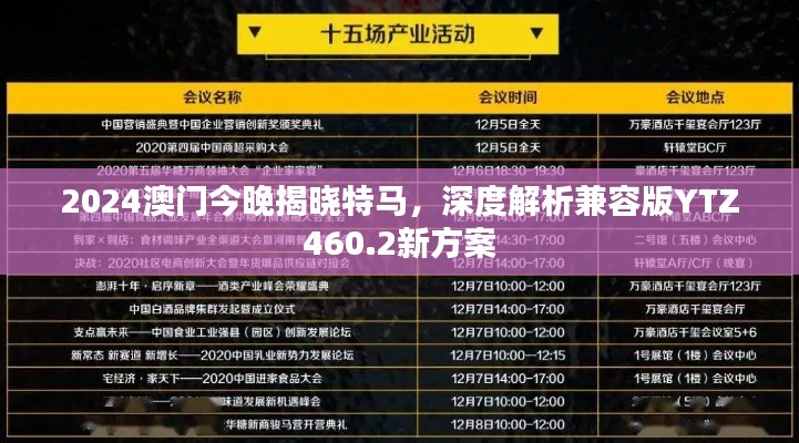 2024澳门今晚揭晓特马,深度解析兼容版YTZ460.2新方案