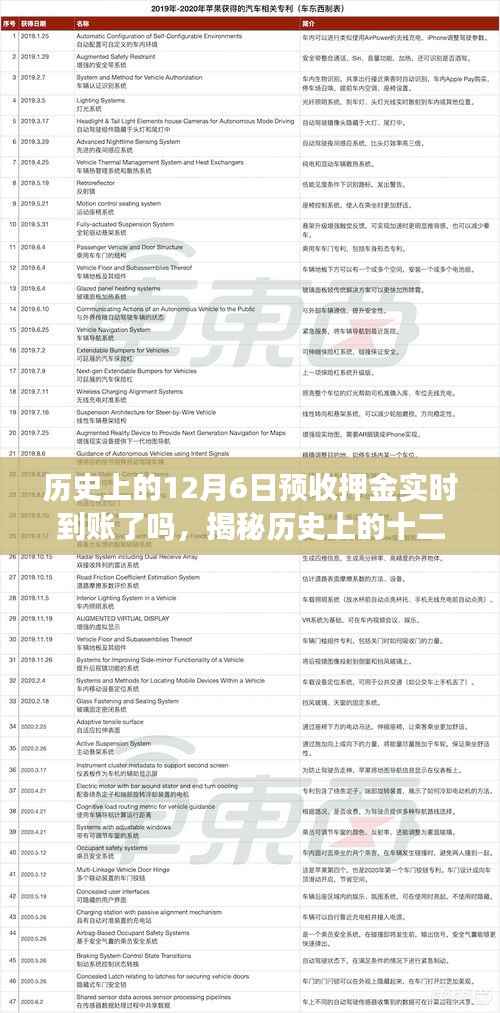 揭秘历史上的十二月六日,预收押金实时到账流程详解与当日到账情况探讨