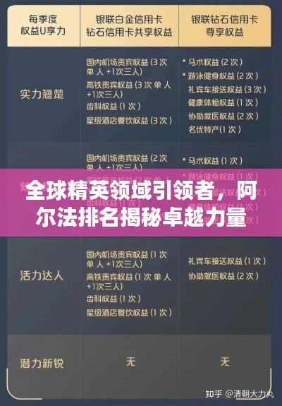 全球精英领域引领者，阿尔法排名揭秘卓越力量